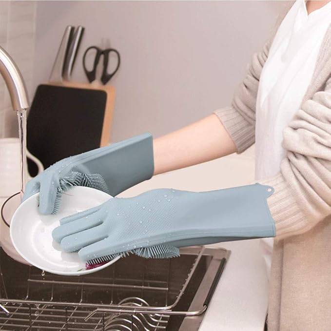 Magic Silicone Cleaning Gloves Kitchen Foaming Glove